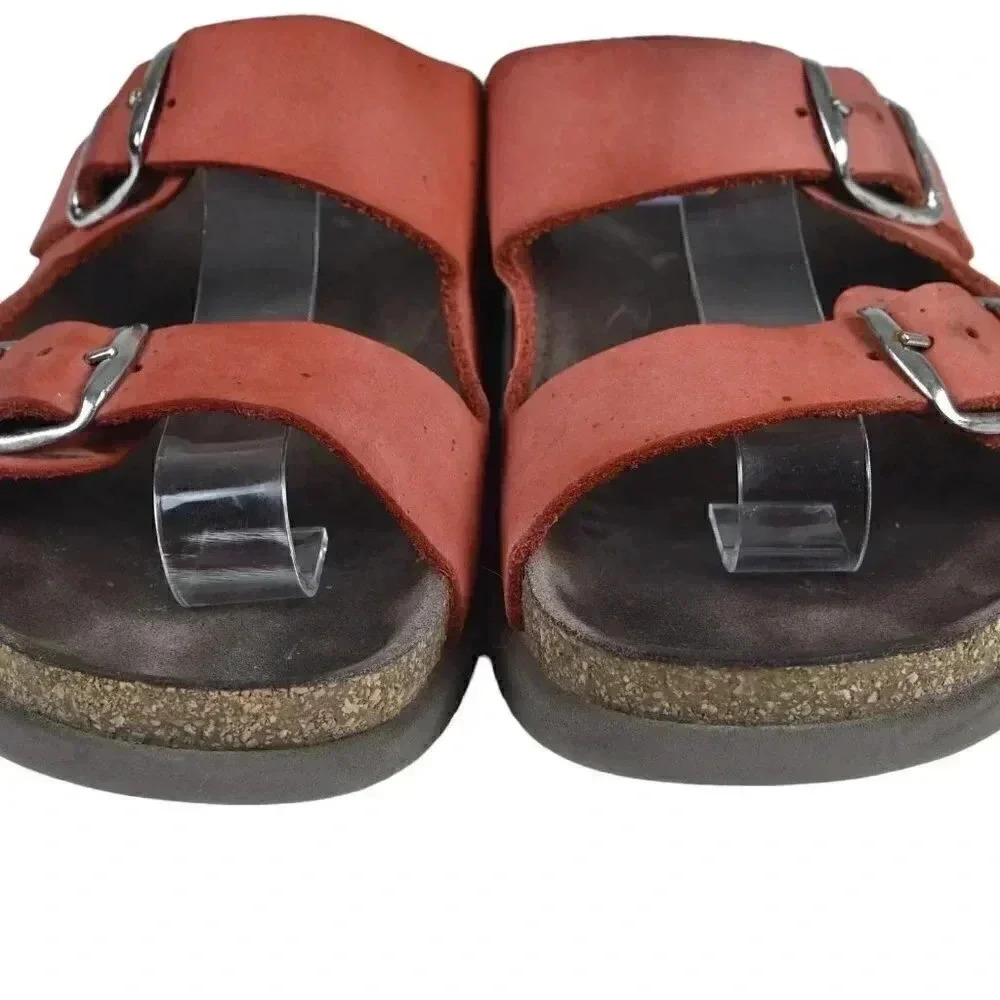 Mephisto Hester Cork Sandal Leather Adjustable Straps Red/Orange Size 37 US 7 - Picture 4 of 14